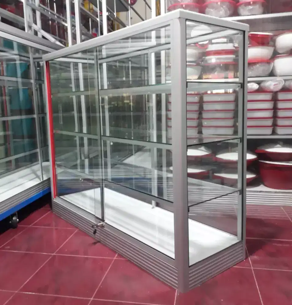Etalase Baru 1,2M×1M Kaca Full 5mm