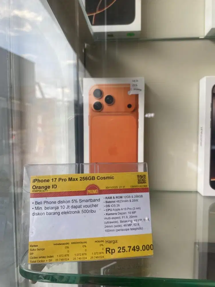 Bisa cicilan iphone 17 PM promo cicilan bunga 0% dan free 1X angsuran