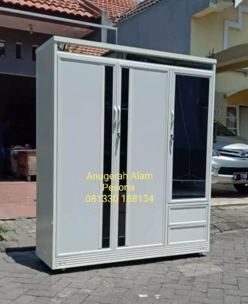 Lemari aluminium,Lemari baju uk 150x50x190,FREE ONGKIR