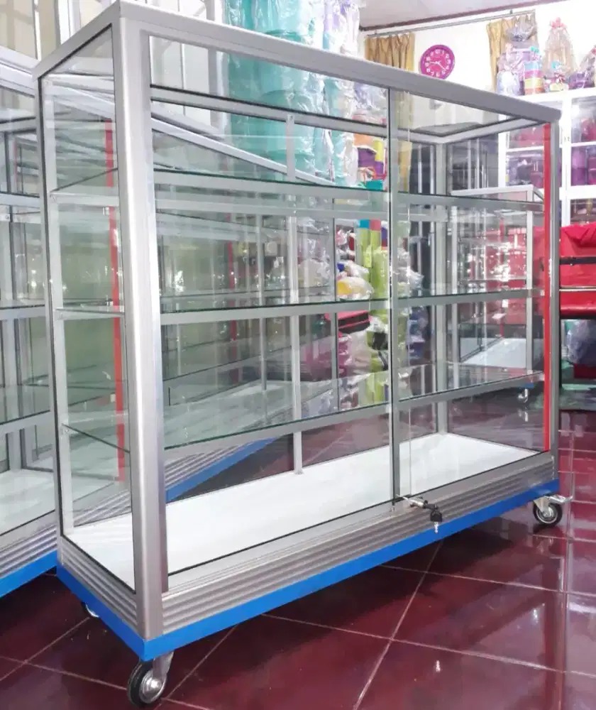 Etalase 1,2Mx1M RODA BESAR Cocok Buat Perlengkapan Usaha