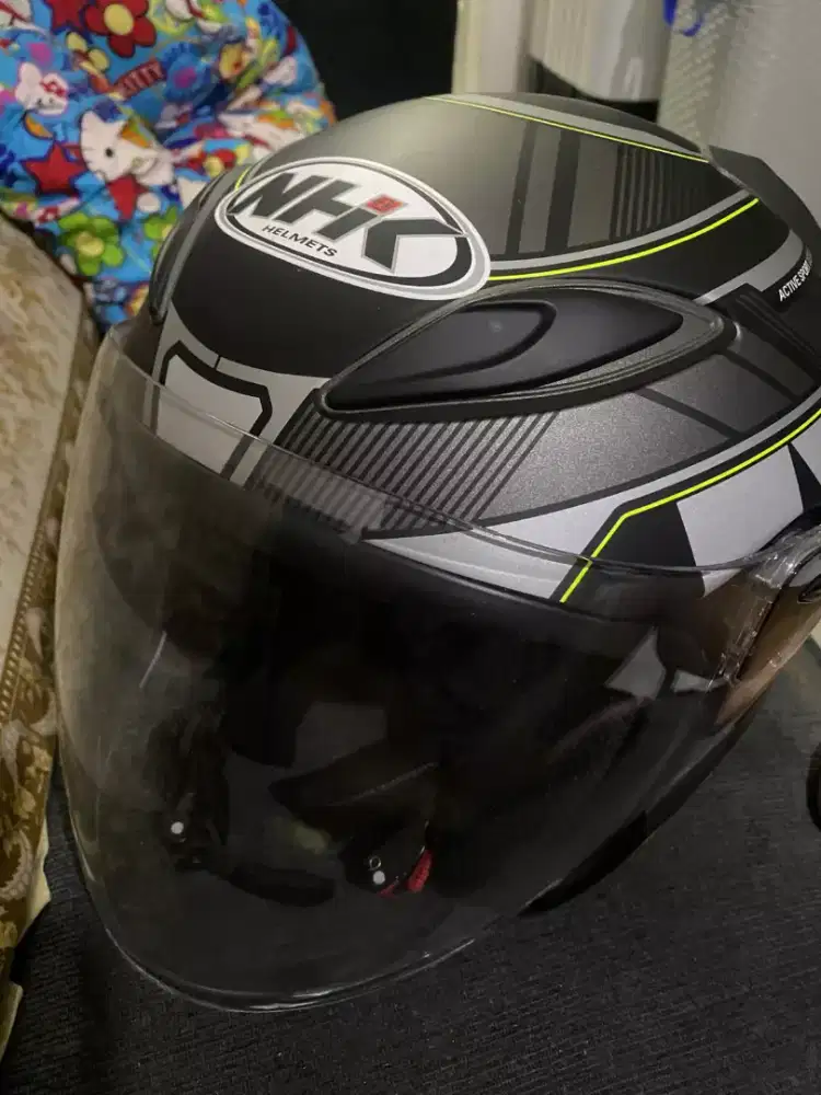 Jual Helm NHK R6 black silver doff