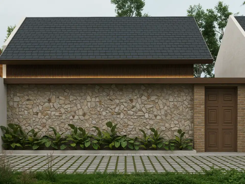 Dijual Villa elegan Sleman Jogja dengan arsitektur natural, private pool, dan area sekitar yang eksklusif