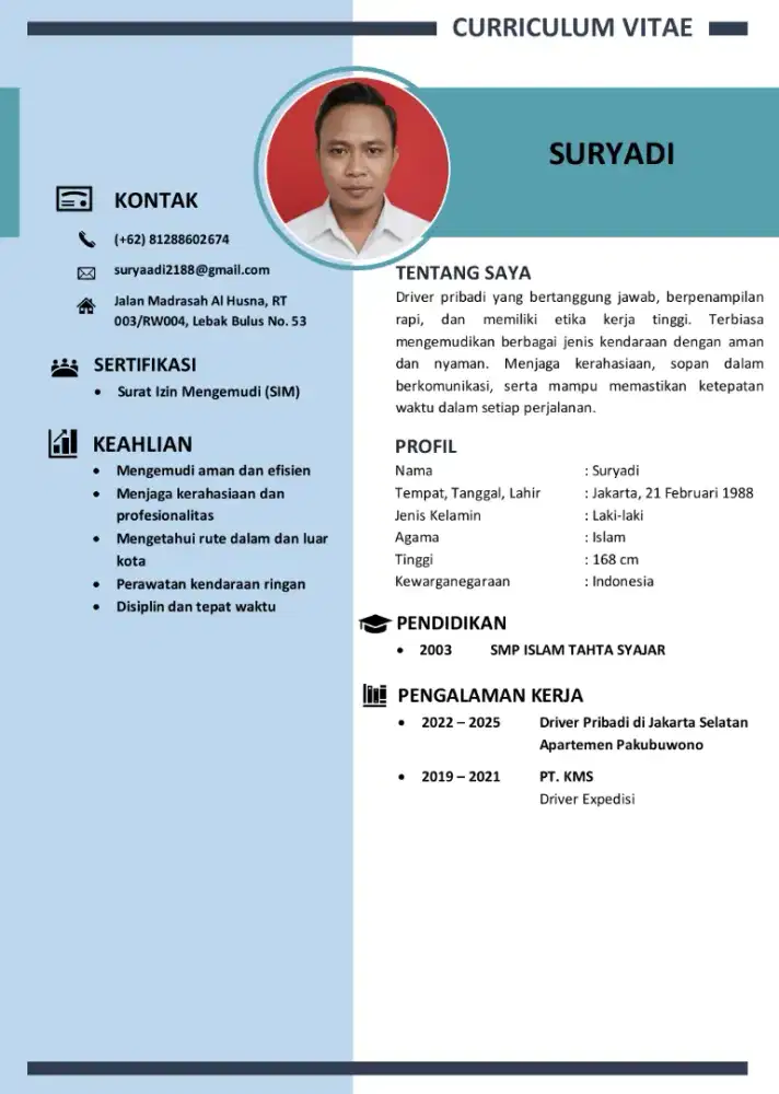 Driver ,Harian,pribadi, kantor