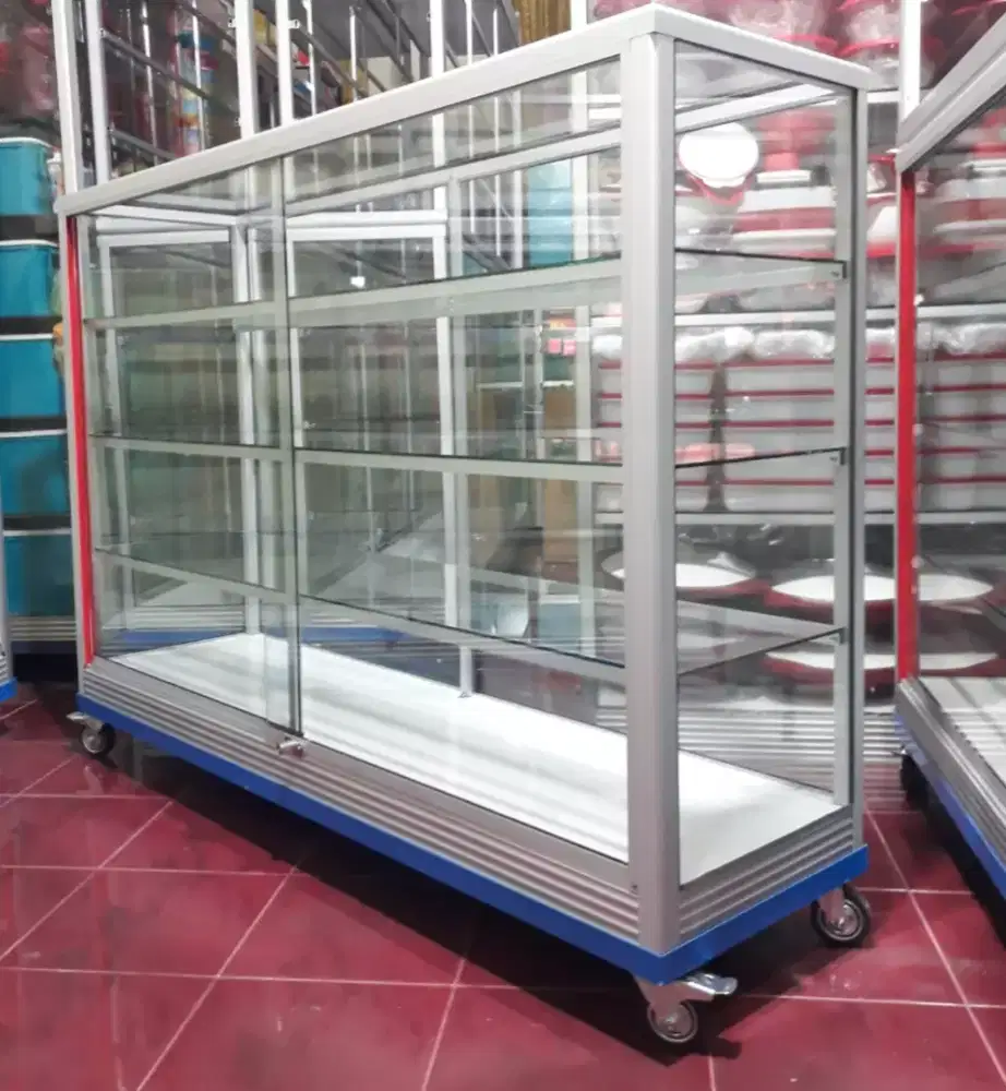 Etalase Panjang 1,5 Meter || Pakai Roda
