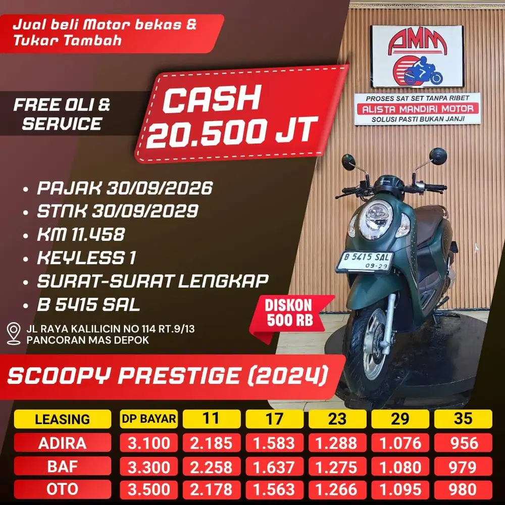 SCOOPY PRESTIGE 2024 PAJAK HIDUP CC 0% KREDIVO TOKPED SPAYLATER GOPAY