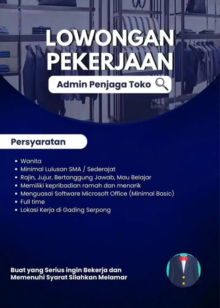 LOKER ADMIN PENJAGA TOKO