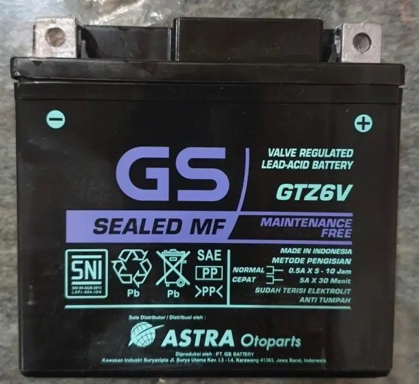 Aki GS GTZ6V asli bawaan vario 125 led