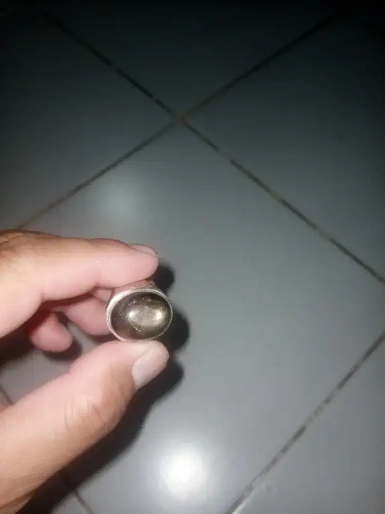 Black safir natural ikat perak