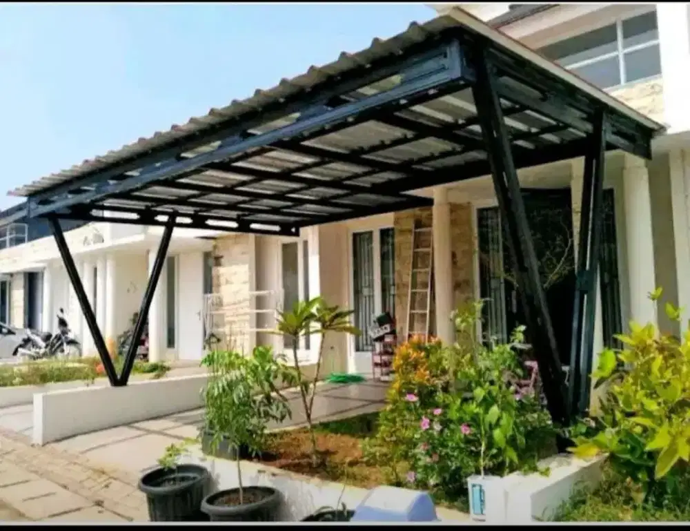 CARPORT Baja dan Besi Hollow berbagai macam atap
