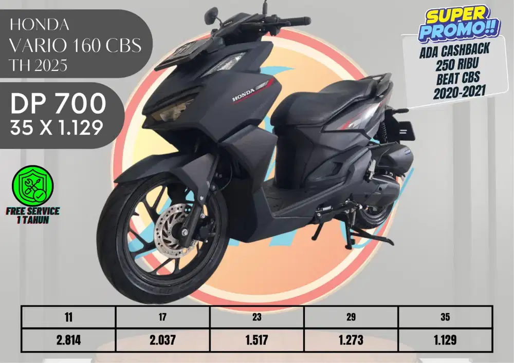DP 700 VARIO 160 CBS TH 2025 ANGS RINGAN PROSES KREDIT MUDAH CEPAT