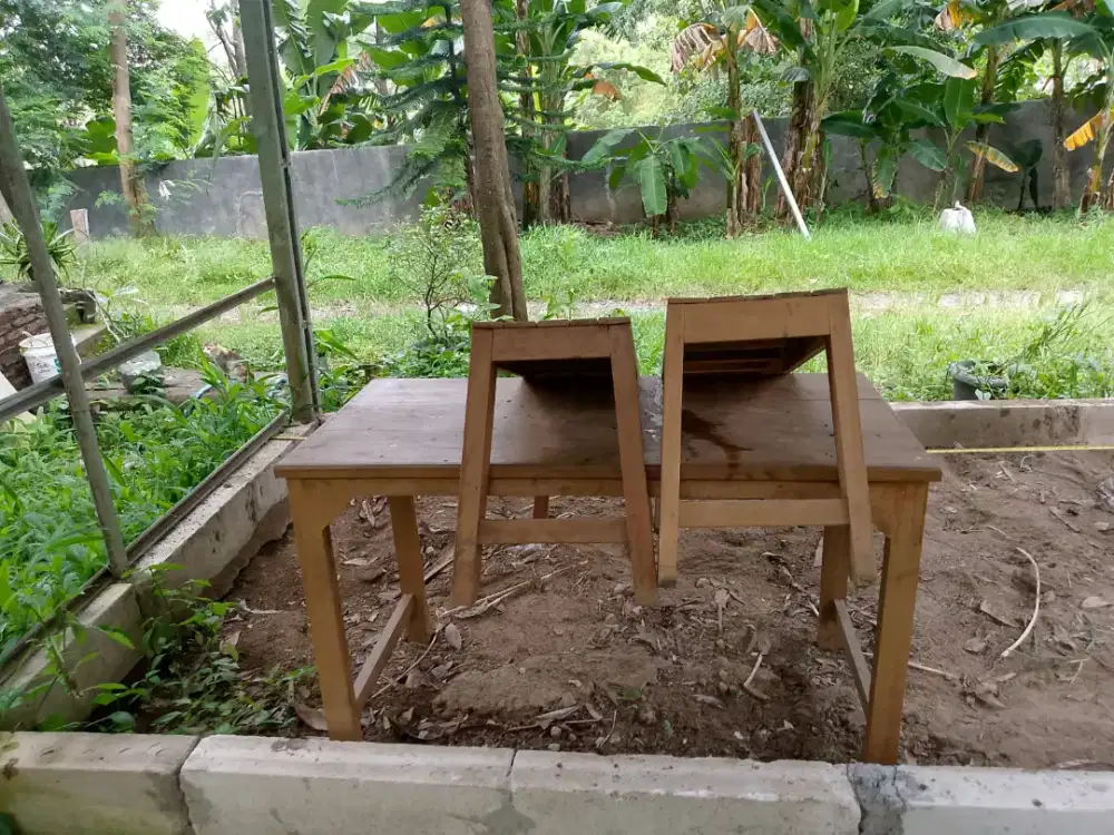 Meja & kursi makan kayu