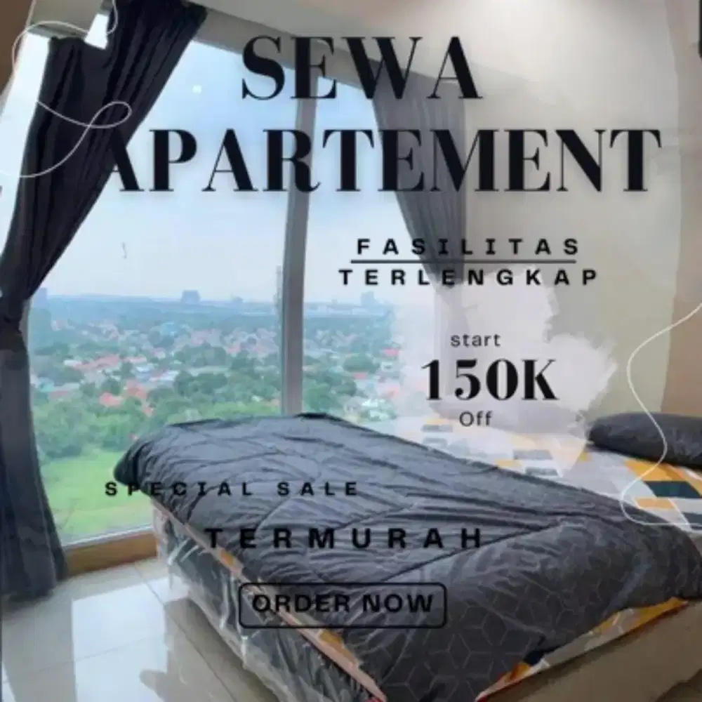 SEWA APARTEMEN TREEPARK CITY TANGERANG HARIAN/TRANSIT TERMURAH
