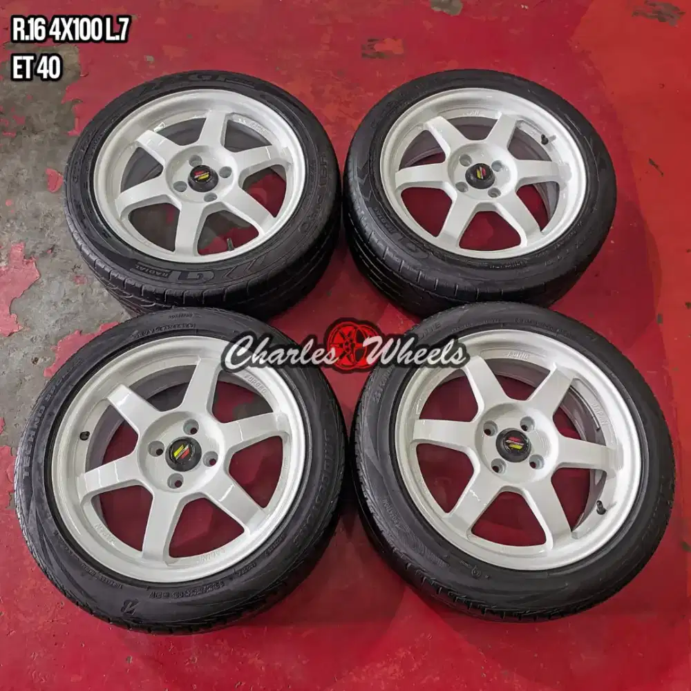 Jual velg te37 r16 4x100 jazz brio agya ayla dll