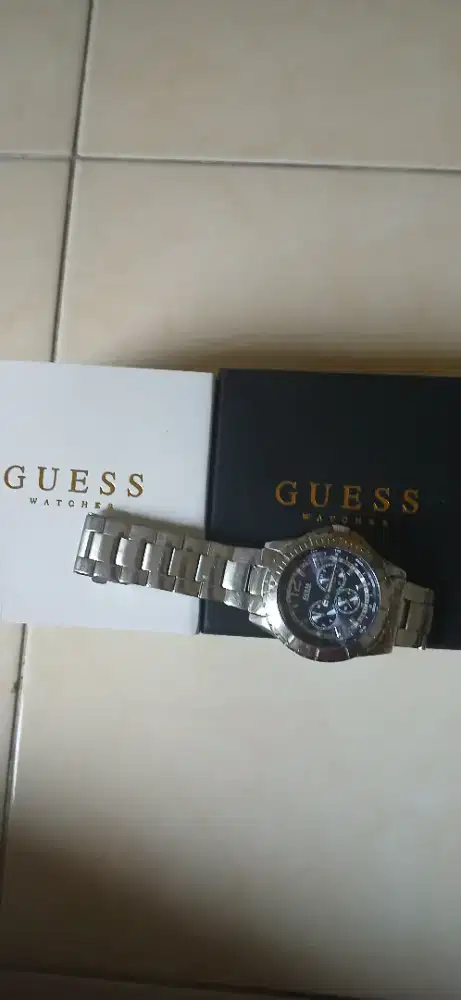Jam Guess, Original, Diameter 44, Kondisi bagus, Mulus, Ada Boxnya