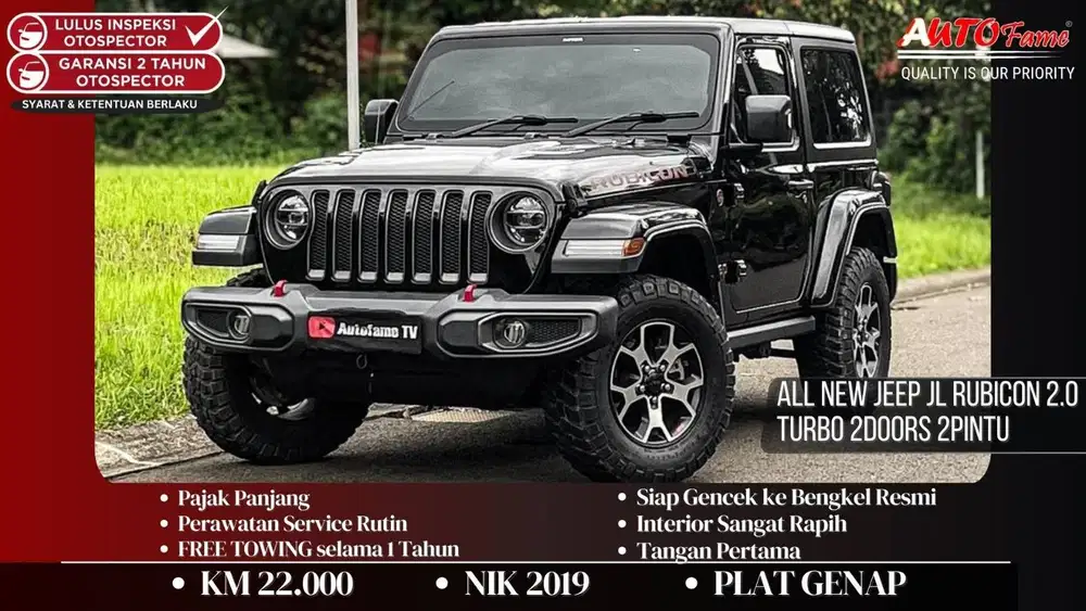 KM 22RB All New Jeep JL Rubicon 2.0 Turbo 2Doors 2Pintu 2019