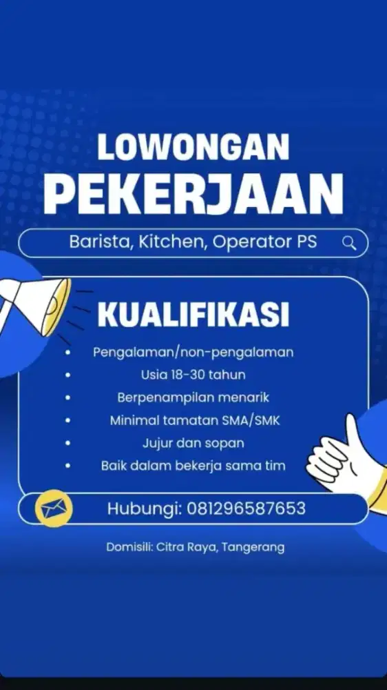 Lowongan BARISTA DAN KITCHEN