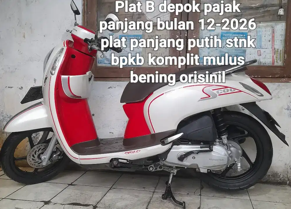 Honda Scoopy f1 2014 cw asli cream merah Plat B depok pajak pnjg 1 thn