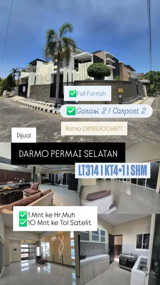 Dijual rumah baru Darmo Permai Selatan Full Furnish+ elektronik