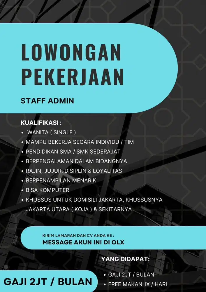 LOWONGAN KERJA STAFF ADMIN