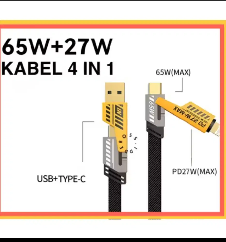 Kabel data fast charging lighting 4 in 1