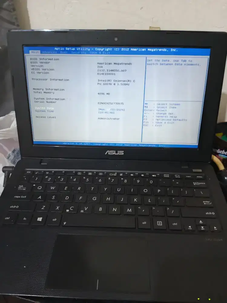 Laptop Asus X200CA No HDD