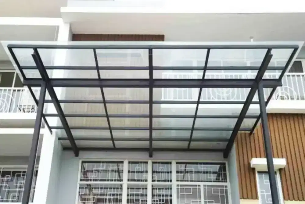 Kanopi kaca tempered 8 mm