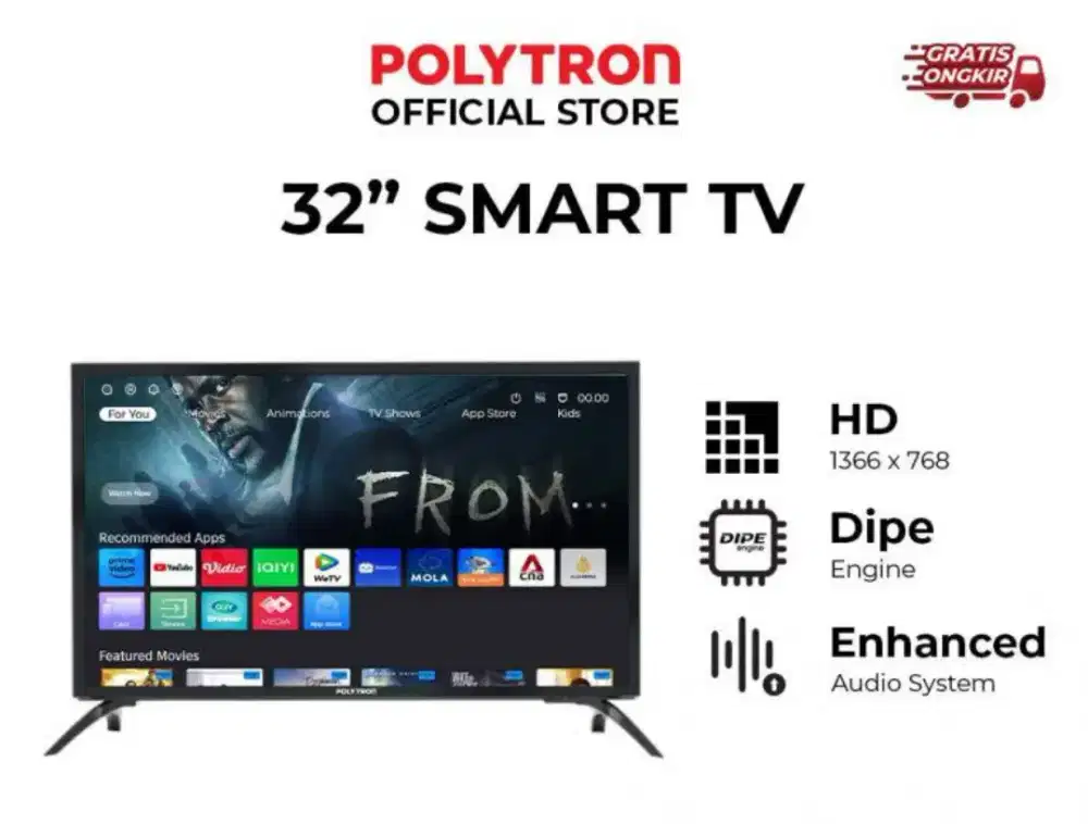 TV LED 32 INCH – SMART TV, GAMBAR JERNIH, HEMAT LISTRIK!