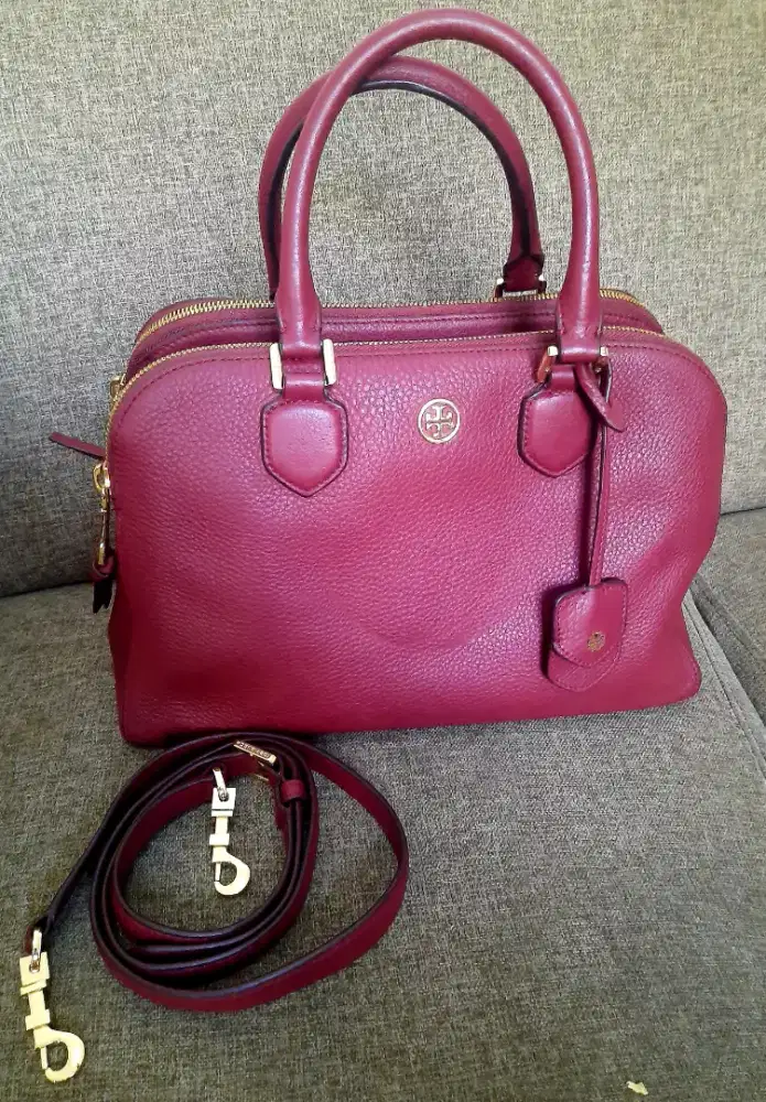 Tory Burch Robinson Triple Zip Burgundy