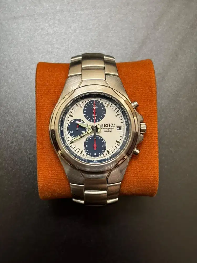 SEIKO CHRONO PANDA BLUE WHITE 7T92