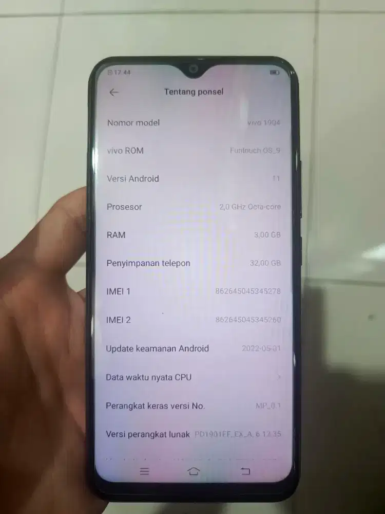 vivo y12 merah mulus