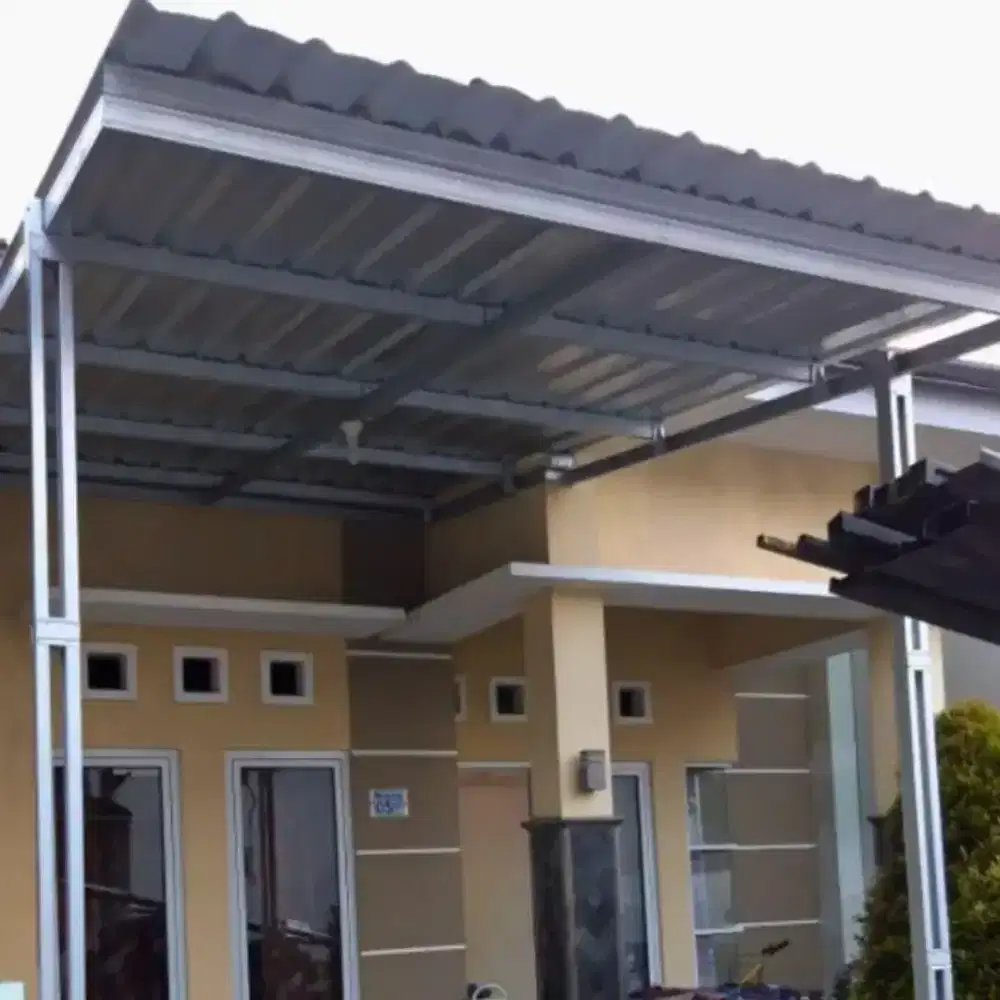 Jasa pembuatan kanopi baja ringan  modern anti karat (atap spandek)