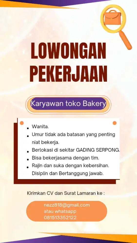 Karyawan toko bakery