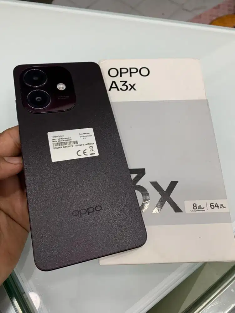 Oppo A3x 8/64 fulset ori bawaan