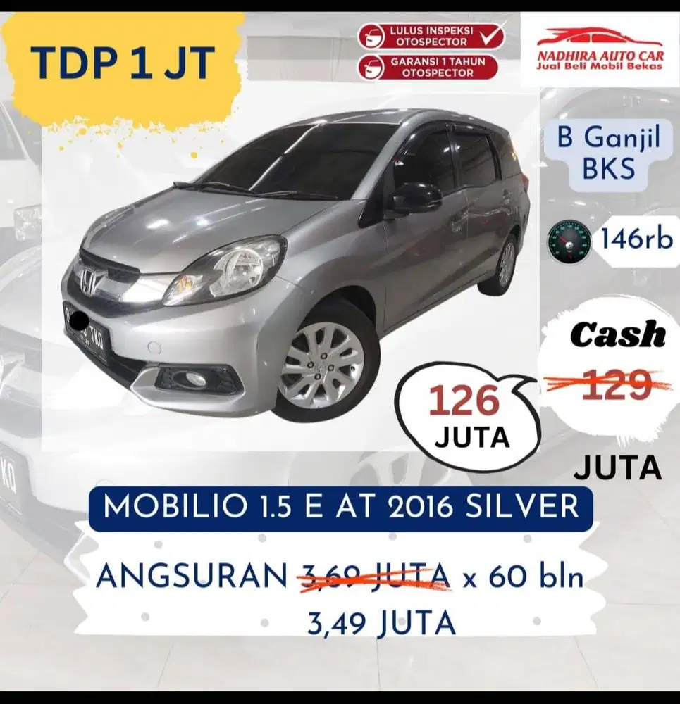Promo TDP 1 Juta Mobilio E AT 2016 Silver