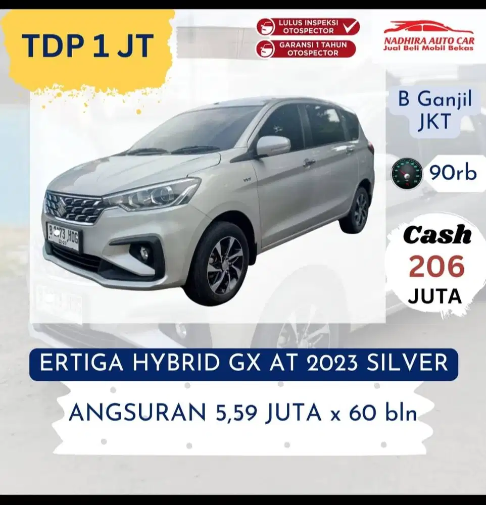 Promo TDP 1 Juta Ertiga Hybrid AT 2023 Silver