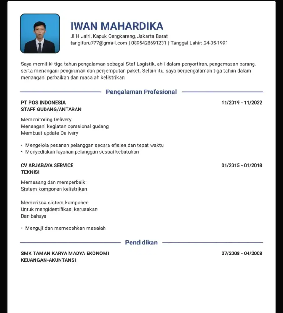 Cari kerja- apa aja dan tidak pilih