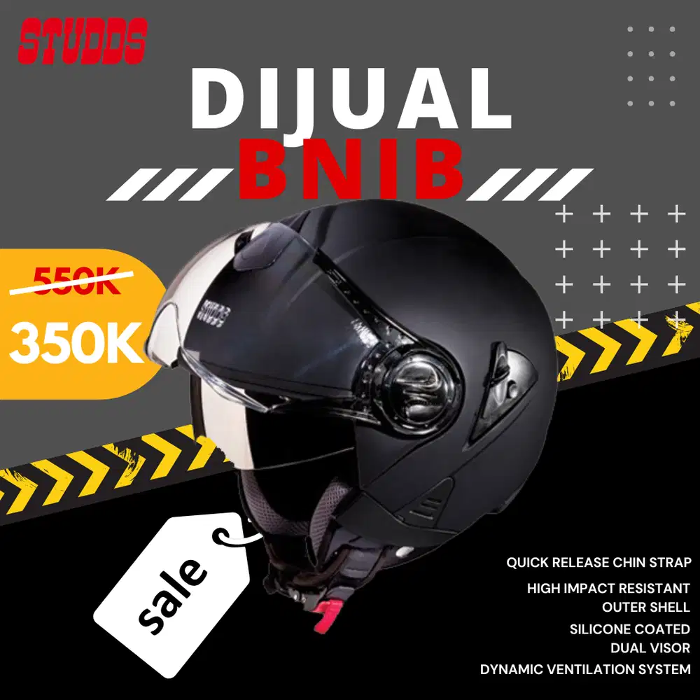 Helm STUDDS Downtown – BNIB (Baru, Belum Pernah Dipakai)