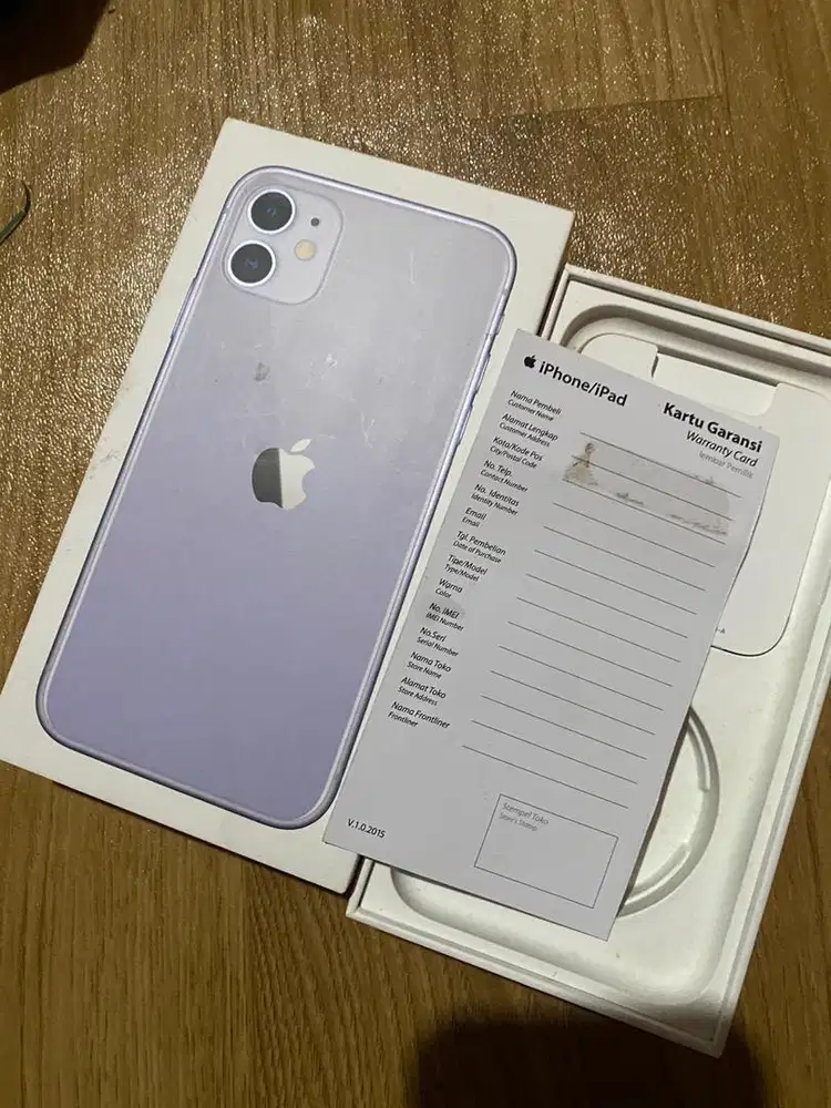 iPhone 11 128GB Purple - Fullset iBox - Minus Layar & Baterai