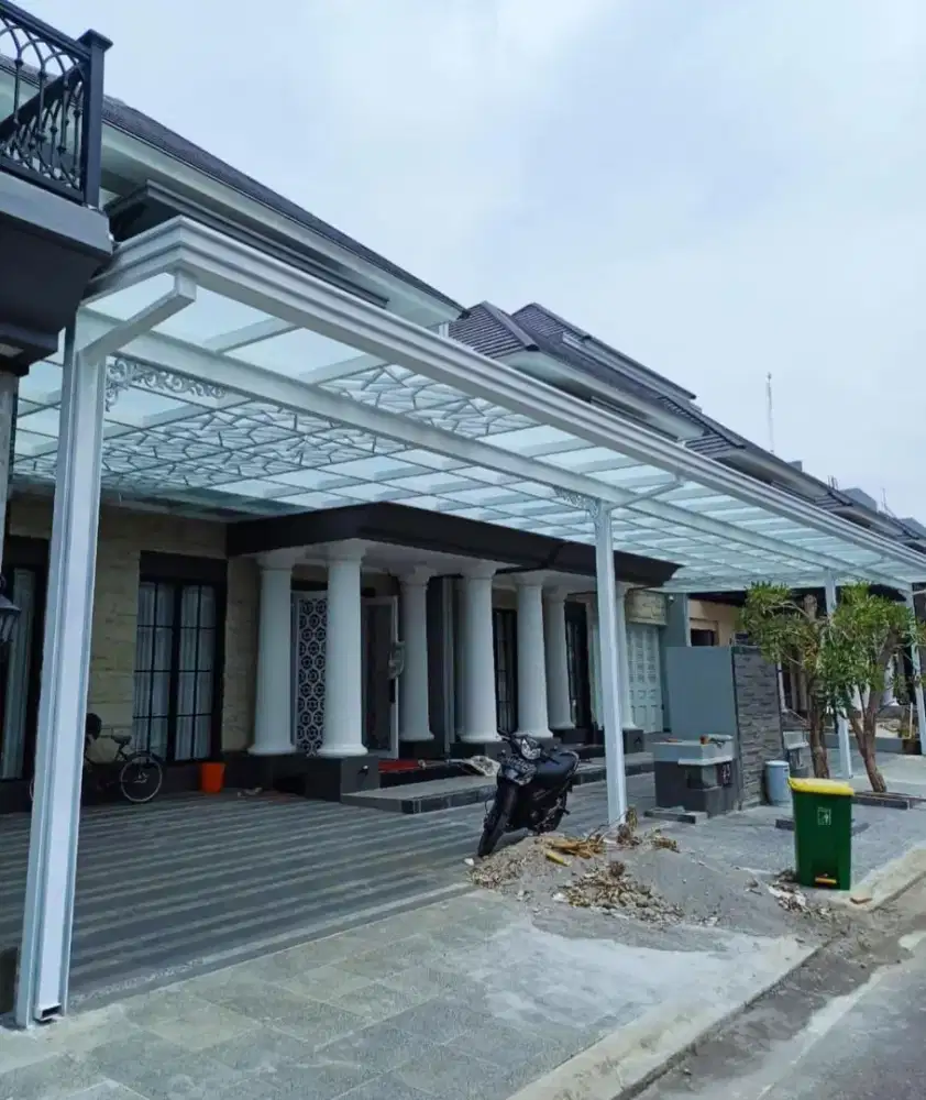 Kanopi atap kaca tempred glass