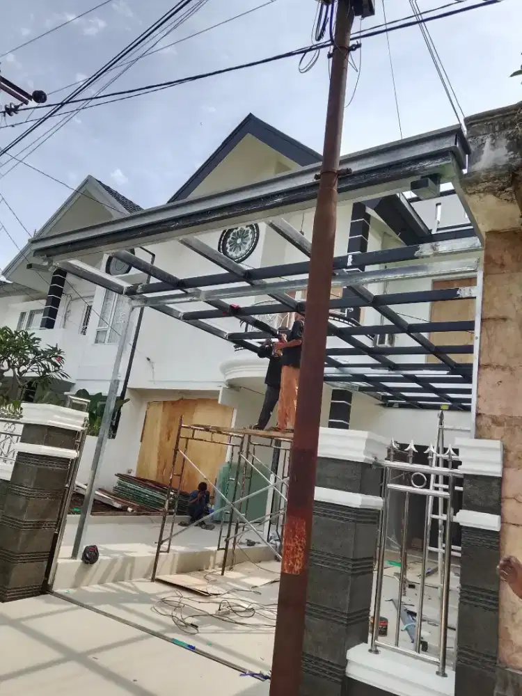 Kanopi atap kaca tempred kabus