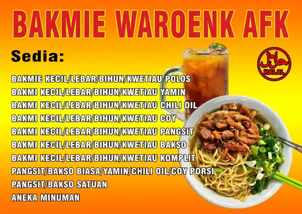Dicari untuk jaga warung bakmi