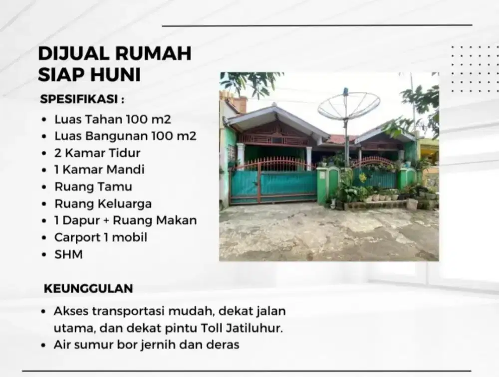Dijual rumah dengan lokasi strategis, mudah akses kendaraan,