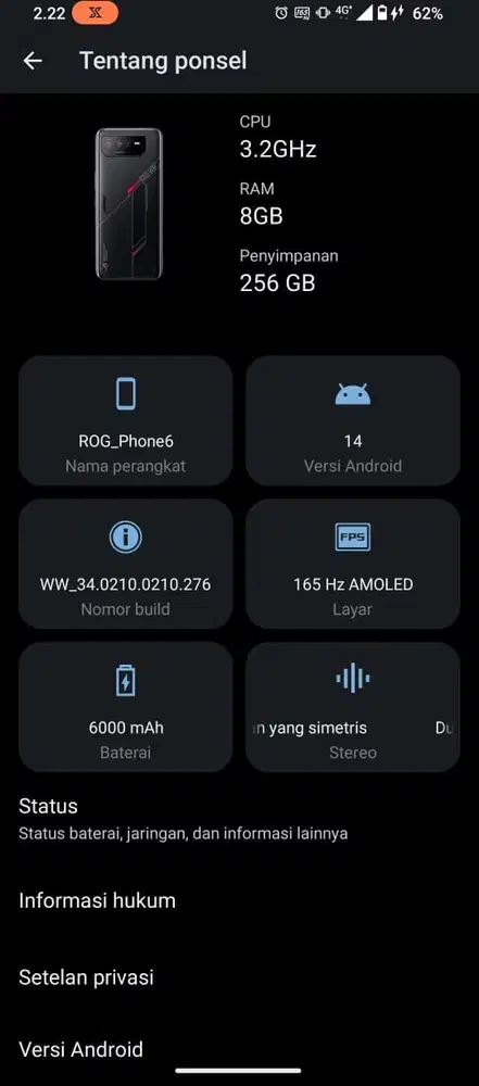 Jual cepat ROG 6