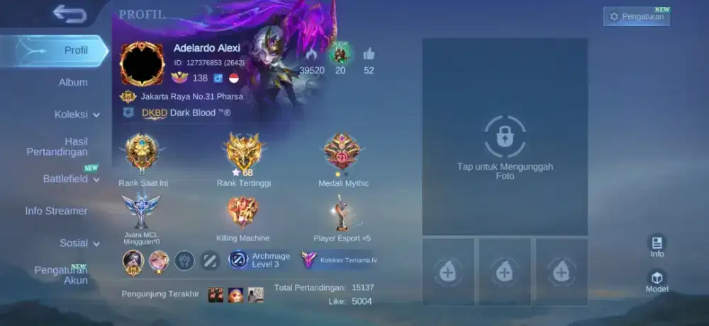 Akun Mobile Legend Top Global Parsha