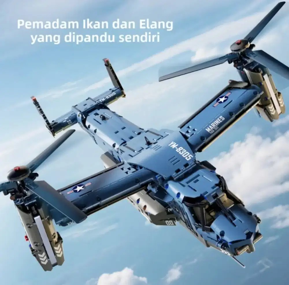 Mainan Blok Bangunan Pesawat Tempur Osprey 1486pc