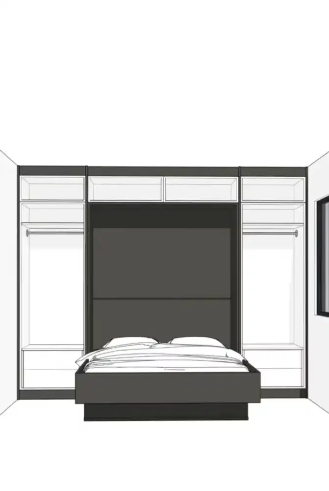 Ranjang lipat dinding multifungsi (wall bed)