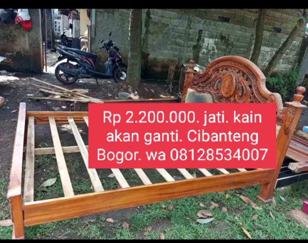 Dipan jati bekas kain akan diganti baru dah melamin