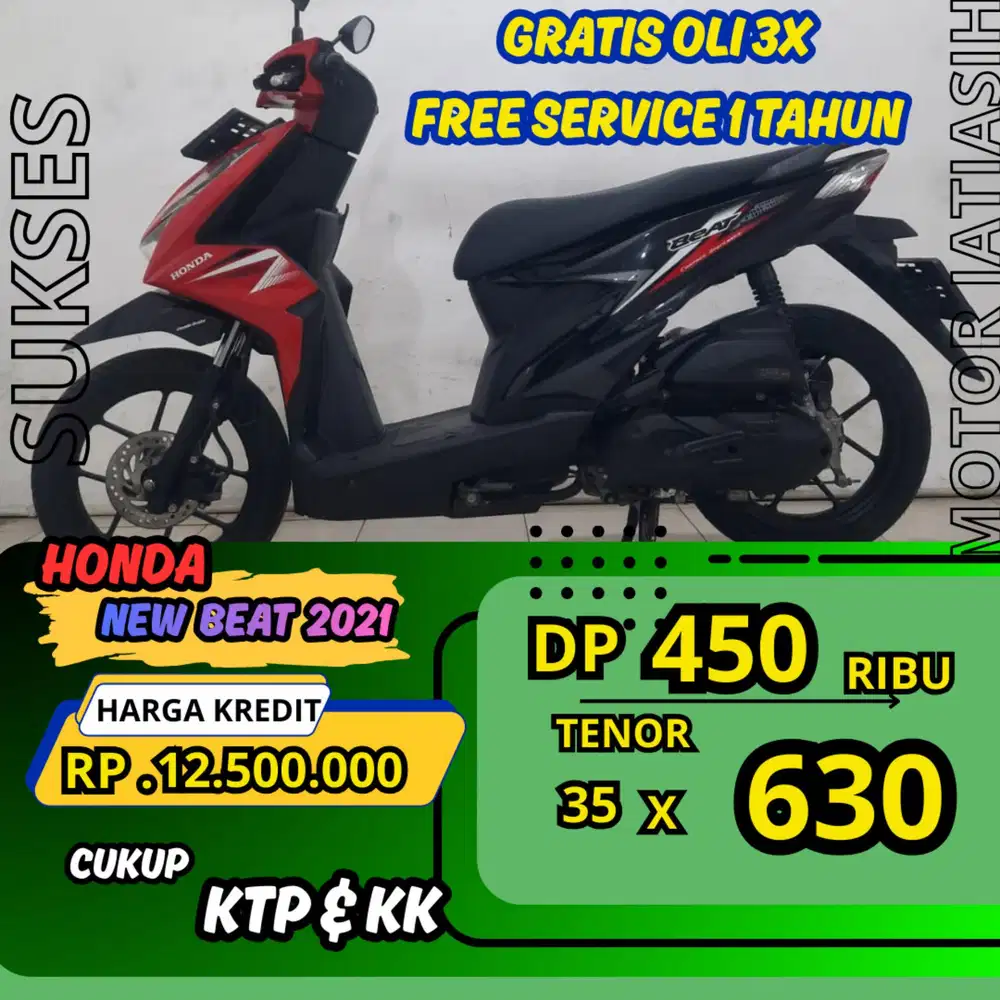 PROMO DP MURAH HONDA NEW BEAT CBS 2021 DP 450 RIBU BISA CASH/KREDIT