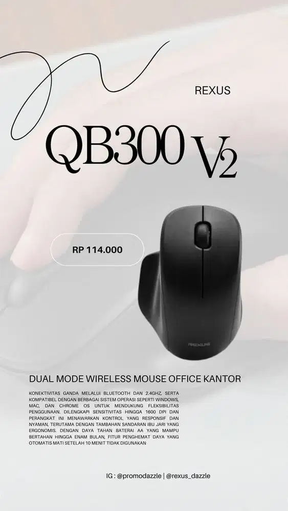 Mouse wireless Rexus QB300 V2