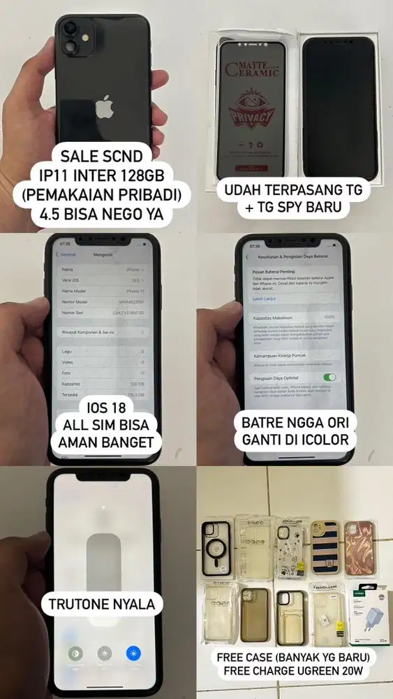 Dijual Iphone 11 Black RAM 128 GB